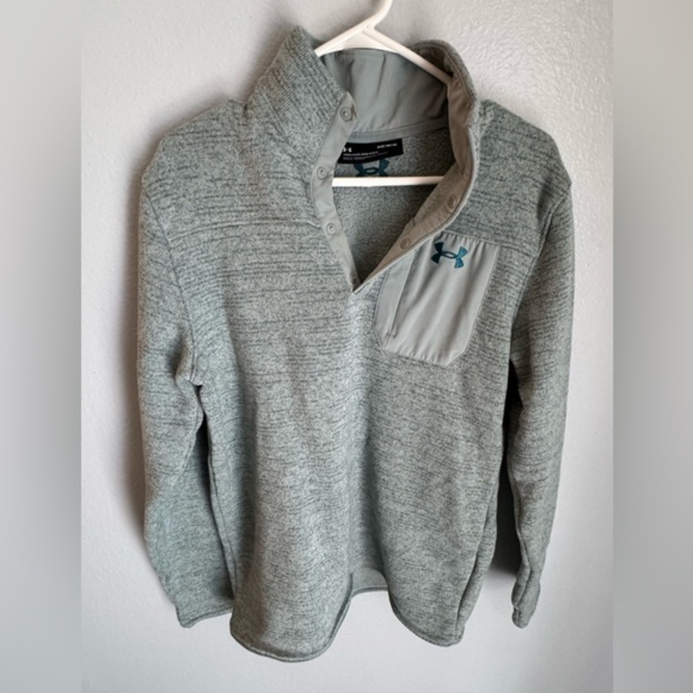 Under Armour Snap-Up Fleece Pullover – Men’s Medium – Light Green